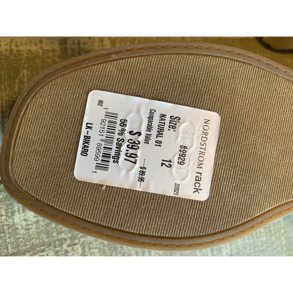 Lucky Brand Bikaro Natural Nude Open Toe Platform Ankle Strap Wedge Sandals NWT - Picture 4 of 5